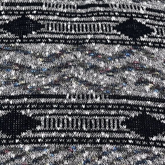 Vintage Piccadilly Sweater Mens Large Tall Gray Aztec Geometric Striped Knit - Picture 4 of 7